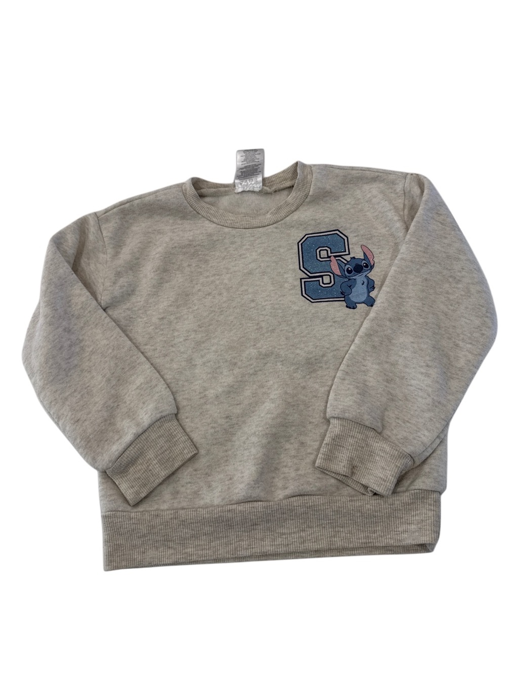 cream Kids Lilo & Stiitch  Sweatshirt with Blue Stitch  Character, size 5T